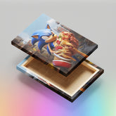 Super Sonic Holds a Pizza - High-Quality Canvas Print | Custom Photo Canvas Print, Also Custom Canvas Prints with Your Photos